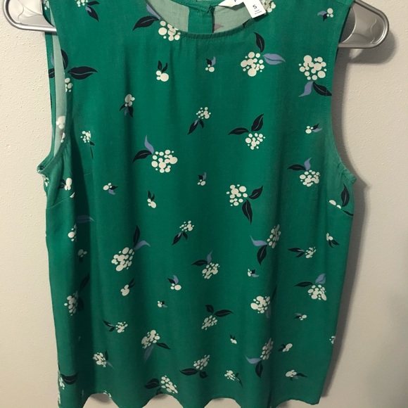 POPSUGAR Sleeveless Button Back Green Top Size S - Picture 3 of 3
